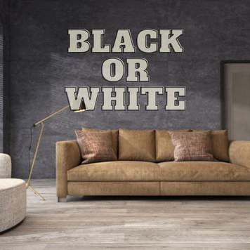Gợi ý 1 vài thiết kế phòng khách đen-trắng bằng gạch khổ lớn